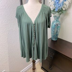 Free people button front top